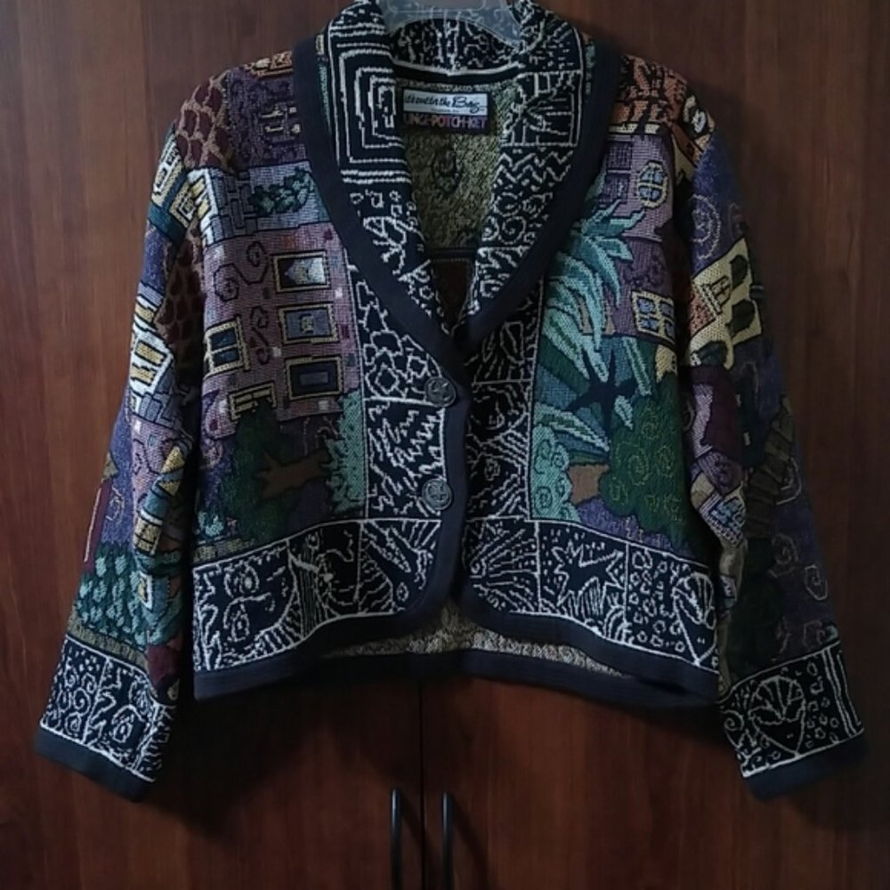 Vintage 1980’s Crop Jacket City Street Size Large - Picture 1 of 4